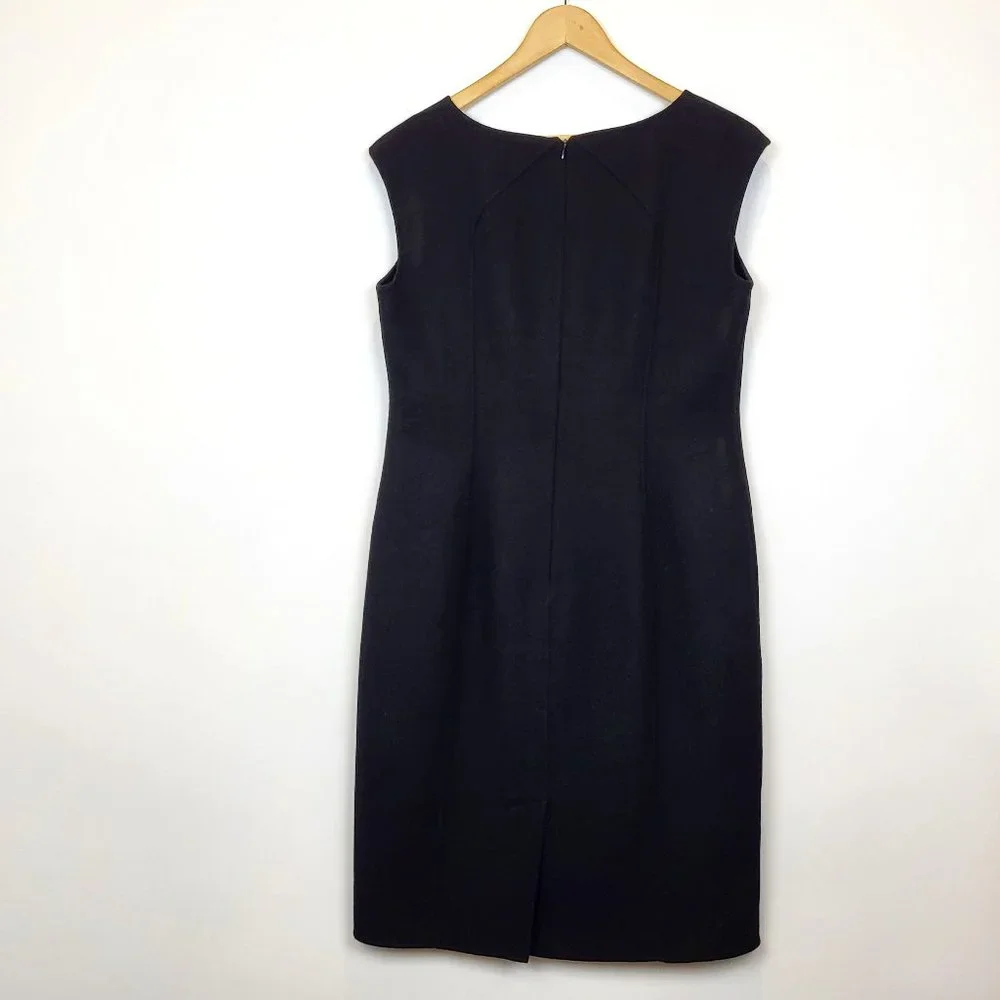 Talbots Black 100% Wool Structured Sheath Dress, Size 8, EUC - Picture 2 of 13